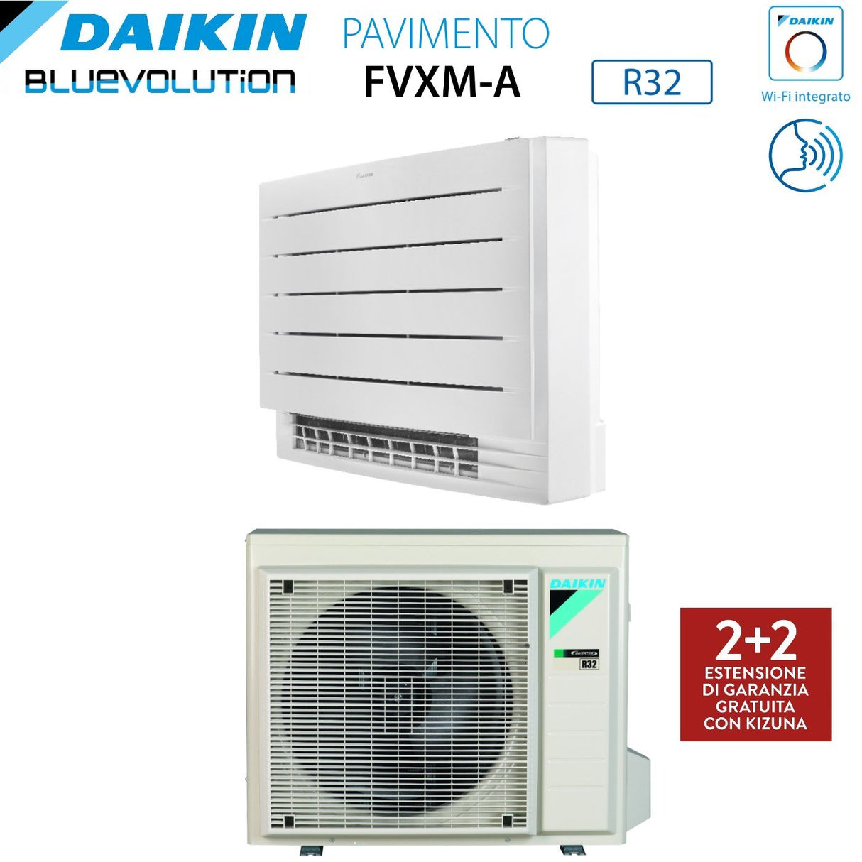 climatizzatore condizionatore daikin bluevolution perfera a pavimento 12000 btu fvxm35a r 32 wi fi integrato telecomando a infrarossi incluso garanzia italiana novita