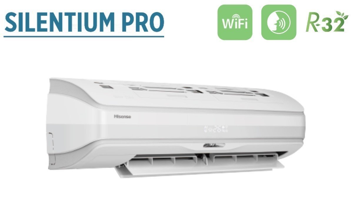 climatizzatore condizionatore hisense inverter serie silentium pro 12000 btu qd35xu02g+qd35xu01w r 32 wi fi integrato   novita