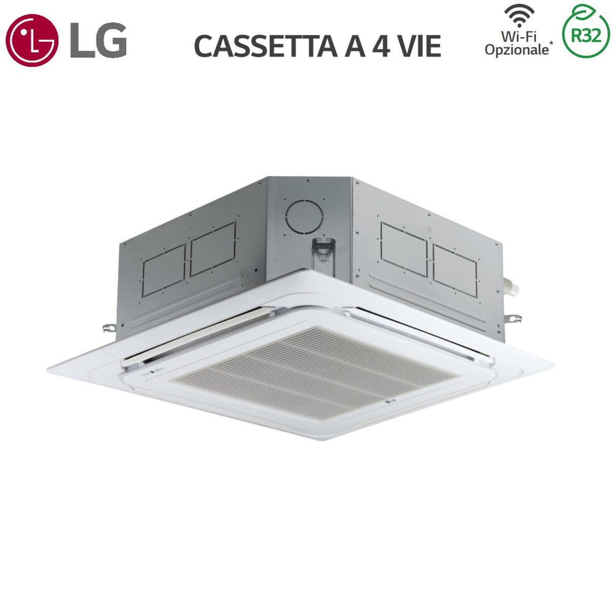climatizzatore condizionatore lg trial split inverter a cassetta 12_12_12 con mu3r21 r 32 wi fi optional 12000_12000_12000 con griglia inclusa
