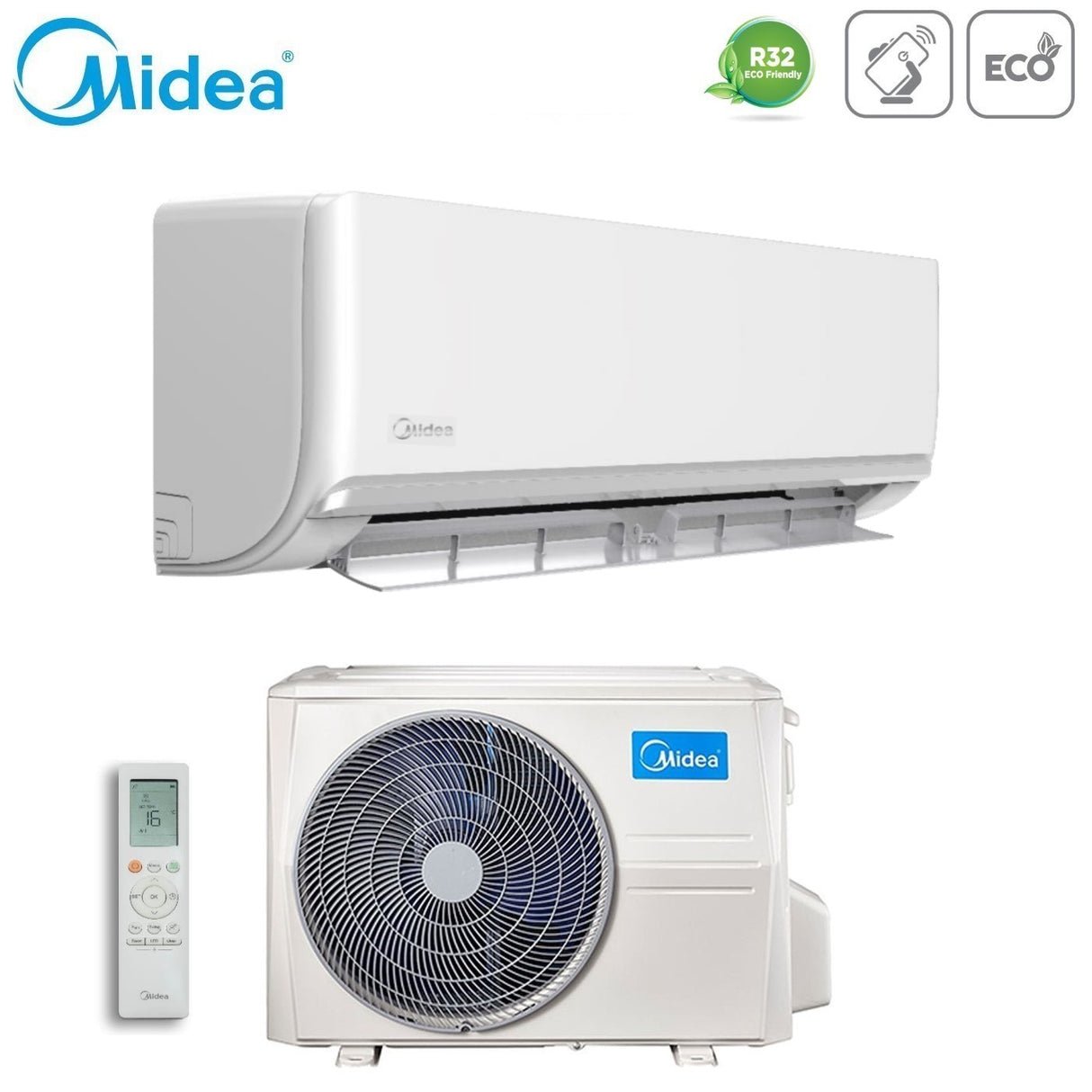 climatizzatore condizionatore midea inverter serie exclusive 24000 btu msagwdu 24hrfn8 r 32 wi fi optional classe a++ a+