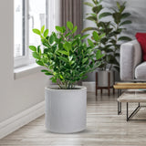 divina garden vaso in resina da esterno interno per piante tondo cilindrico di design d 36x35h modigliani beige ean 8056157808930