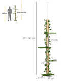 easycomfort easycomfort albero tiragraffi per gatti a soffitto alto 202 242 cm regolabile con asta di tensione verde