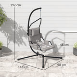 easycomfort easycomfort amaca a dondolo imbottita con cuscino gancio e catena in acciaio e poliestere 118x98x192 cm grigio e nero