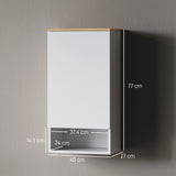 easycomfort easycomfort armadietto bagno a muro con mensole regolabili e ripiano aperto in legno e mdf 40x27x77 cm bianco