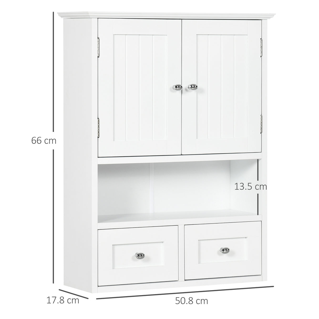 easycomfort easycomfort armadietto pensile bagno a 2 ante con ripiano aperto e 2 cassetti in legno bianco