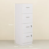 easycomfort easycomfort armadio per ufficio a 4 cassetti con 2 serrature e barra portadocumenti in legno 40x42x130 8 cm bianco