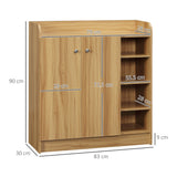 easycomfort easycomfort armadio scarpiera salvaspazio e moderno in legno per 12 paia con 4 ripiani aperti 83x30x90 cm marrone chiaro