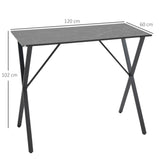 easycomfort easycomfort bancone bar tavolo alto stile industriale effetto marmo legno e acciaio 120x60x102 cm nero