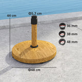 easycomfort easycomfort base per ombrellone a 4 ruote con freni in cemento e metallo 48x44 cm color legno
