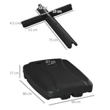easycomfort easycomfort base per ombrellone a braccio riempibile fino a 75 kg con base a t inclusa 80x60x17 cm nero