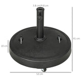easycomfort easycomfort base per ombrellone da 23 5kg con 2 manovelle e rotelle in resina e acciaio 53x41 cm nera