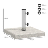 easycomfort easycomfort base per ombrellone da giardino 25kg per pali da 32mm 38mm e 48mm in granito e acciaio inox 38x38x38 cm grigia