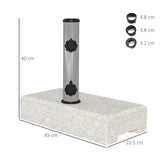 easycomfort easycomfort base per ombrellone da giardino 25kg per pali da 32mm 38mm e 48mm in granito e acciaio inox 45x22 5x40 cm grigia