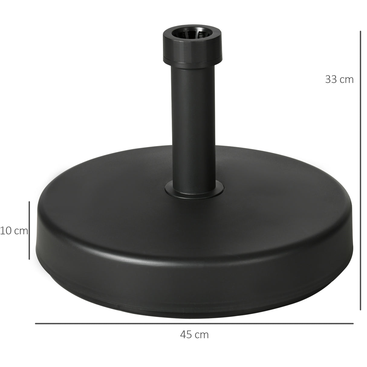 easycomfort easycomfort base per ombrellone da giardino in plastica pp max 18kg di peso 45x33 cm nero