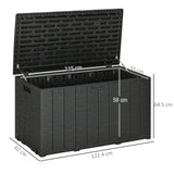 easycomfort easycomfort baule da giardino da 366l effetto legno in plastica 122 4x62x64 5 cm nero