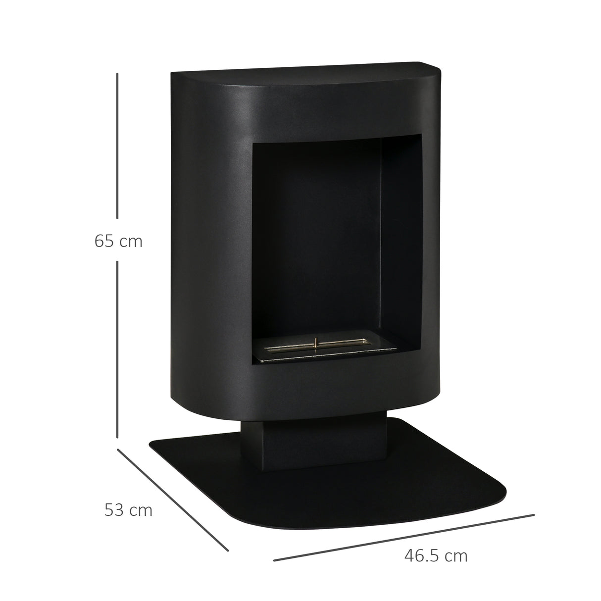 easycomfort easycomfort camino a bioetanolo con serbatoio da 1 5l copertura fino 20 46 5x53x65cm nero