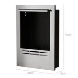 easycomfort easycomfort camino a bioetanolo da incasso in acciaio capacita 0 9l e durata 3 3 ore 48x18x59 cm argento
