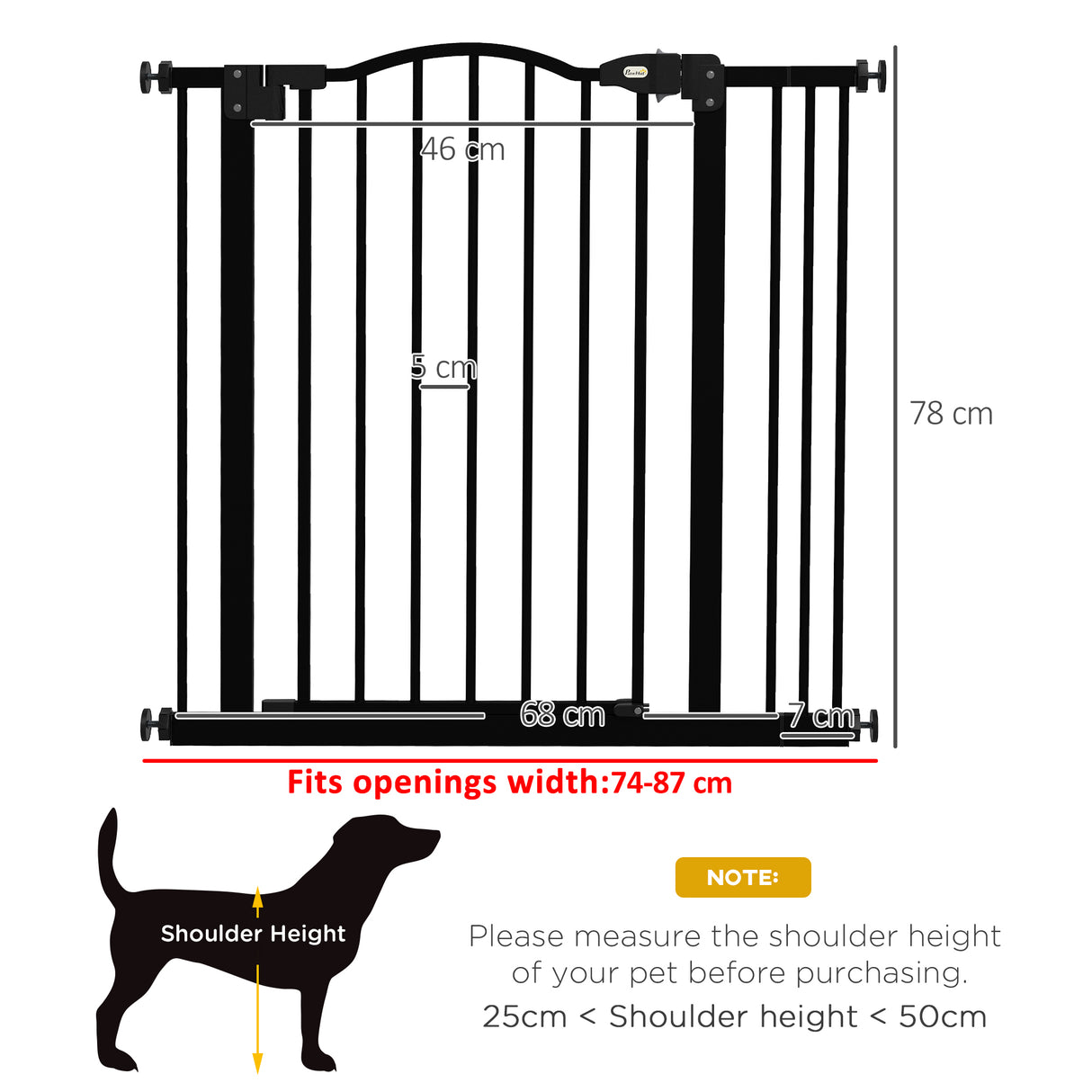 easycomfort easycomfort cancelletto per cani estensibile con 2 blocchi e chiusura automatica in metallo e plastica 74 87x78 cm nero