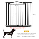 easycomfort easycomfort cancelletto per cani estensibile con 2 blocchi e chiusura automatica in metallo e plastica 74 87x78 cm nero