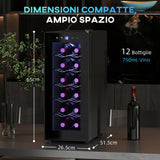 easycomfort easycomfort cantinetta frigorifero per 12 bottiglie con doppio controllo temperatura ripiani regolabili e luci nero