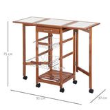 easycomfort easycomfort carrello da cucina con piano in mattonella servizio ausiliare legno metallo cromato 6 ruote cassetto ean 8054144131139