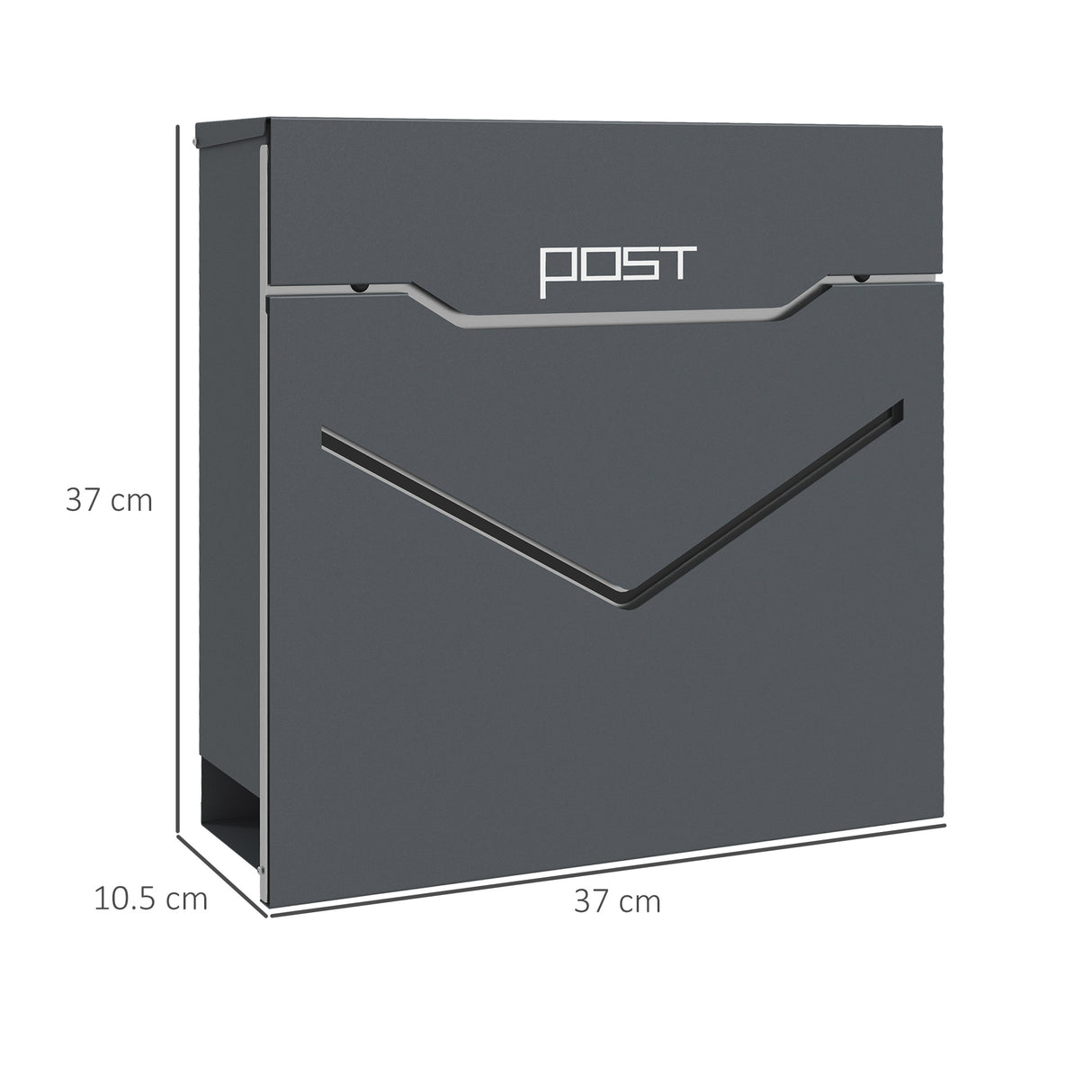 easycomfort easycomfort cassetta postale in acciaio con 2 chiavi di sicurezza fessura a v e foro di drenaggio 37x10 5x37 cm grigia
