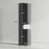 easycomfort easycomfort colonna bagno salvaspazio in legno con 2 armadietti e cassetto 30x28x180 cm nero