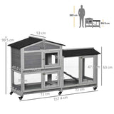 easycomfort easycomfort conigliera a 2 livelli con rete protettiva e rotelle in legno e metallo 157 4x53x99 5 cm grigio