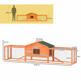 easycomfort easycomfort conigliera da esterno con casetta rampe e 2 recinti in legno 309x69 5x87cm arancione