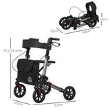 easycomfort easycomfort deambulatore pieghevole in allumino ad altezza regolabile con borsa 64x67x80 92 cm nero e argento