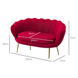 easycomfort easycomfort divanetto 2 posti in stile industrial chic in tessuto effetto velluto e metallo 130x77x77 cm rosso scuro