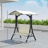 easycomfort easycomfort dondolo da giardino 2 posti con tettuccio regolabile e cuscini 150x120x182 cm crema