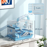 easycomfort easycomfort gabbia per criceti a 3 piani con casetta ruota ciotola per cibo bottiglia e tubi azzurro
