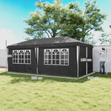 easycomfort easycomfort gazebo 3x6 m per 12 18 persone ad altezza regolabile con fori di drenaggio in metallo e tessuto oxford grigio