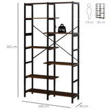 immagine-3-easycomfort-easycomfort-grande-scaffale-libreria-da-parete-in-legno-e-metallo-nero-con-6-ripiani-stile-vintage-industriale-100x30x182cm-ean-8055776912851