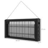 easycomfort easycomfort lampada antizanzare per interno 8w con catenella e rete di protezione 49x6x25 cm nero