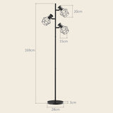 easycomfort easycomfort lampada da terra 40w con 3 luci regolabili e interruttore a manopola in metallo 41x28x169 cm nero