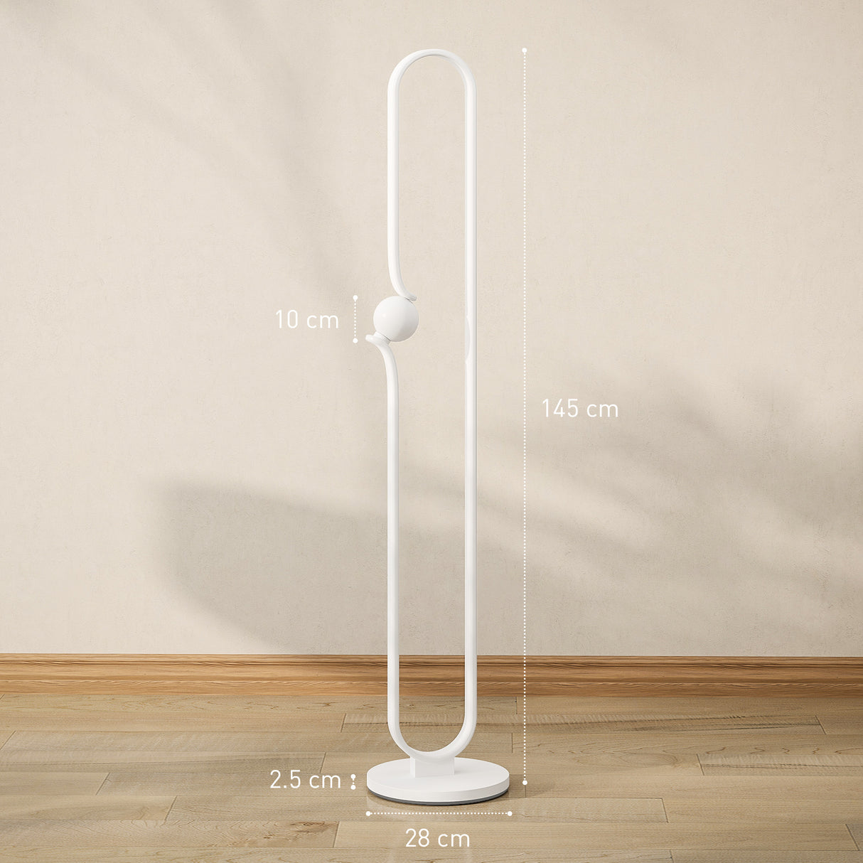 easycomfort easycomfort lampada da terra a led a forma di nota musicale con luminosita regolabile e pedale 28x28x145 cm bianco