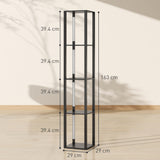 easycomfort easycomfort lampada da terra con 4 ripiani 3 luminosita regolabili e interruttore a pedale 29x29x163 cm nero