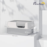 easycomfort easycomfort lettiera per gatti con bordi rialzati vassoio e paletta in acciaio inox e pp 60x40x28 cm grigio chiaro