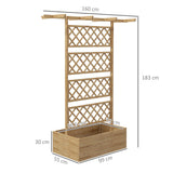 easycomfort easycomfort letto per orto con traliccio e pergola per rampicanti con fondo aperto 160x55x183cm legno naturale