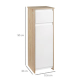 easycomfort easycomfort mobile bagno con cassetto e armadietto con ripiano regolabile interno in mdf 32 6x30x90 cm