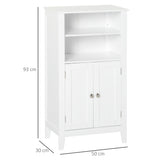 easycomfort easycomfort mobile bagno con mensole regolabili e armadietto 2 ante mobiletto bagno multiuso in legno bianco 50x30x93cm