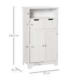 easycomfort easycomfort mobile bagno multiuso salvaspazio armadietto da bagno con armadietto 2 ante mensola e 2 cassetti regolabili 60x30x108 8cm bianco ean 8054144131023