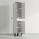 easycomfort easycomfort mobile colonna bagno con 2 armadietti con ripiani regolabili e cassetto 34x32x190 cm bianco