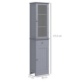 easycomfort easycomfort mobile colonna bagno salvaspazio con armadietto cassetto e ripiani in mdf 40x27x171 5cm grigio