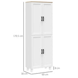 easycomfort easycomfort mobile dispensa da cucina in legno con 5 ripiani regolabili e 4 ante 60x30x170 5 cm bianco e color legno