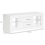easycomfort easycomfort mobile porta tv da 55 con luci led a 12 colori e telecomando legno e vetro 120x40x50cm bianco