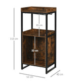 easycomfort easycomfort mobile portabottiglie stile industriale con cantinetta vini per 9 bottiglie e portacalici marrone