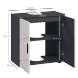 easycomfort easycomfort mobile sottolavabo bagno per piedistallo con armadietto 2 ante 60x30x60cm grigio